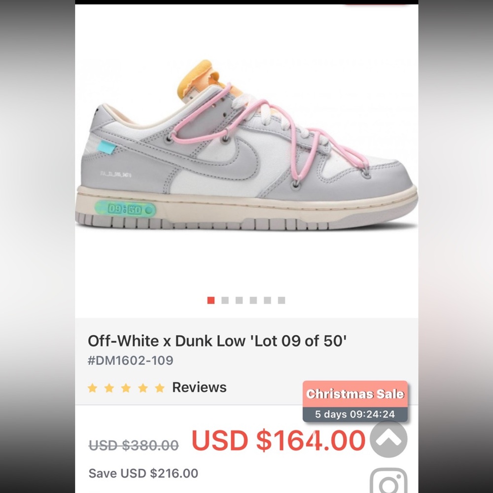 Off-White × Dunk Low 'Lot 09 of 50'